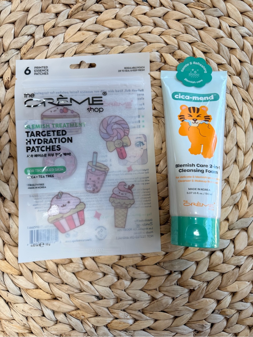 NWT The Crème Shop Acne Bundle - Cica-Mend Cleansing Foam + Patches